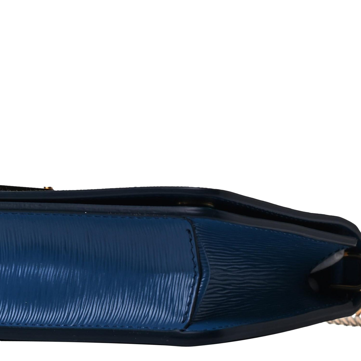 Prada Vitello Move Bluette Blue Crossbody Chain Wallet