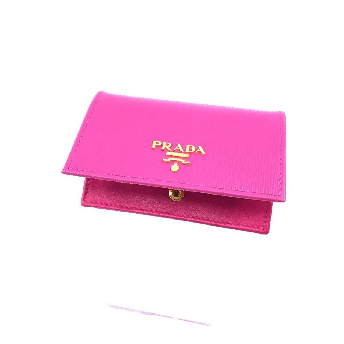 Prada Vitello Move Card Holder Fuchsia Pink Leather Pouch Wallet 1MC122