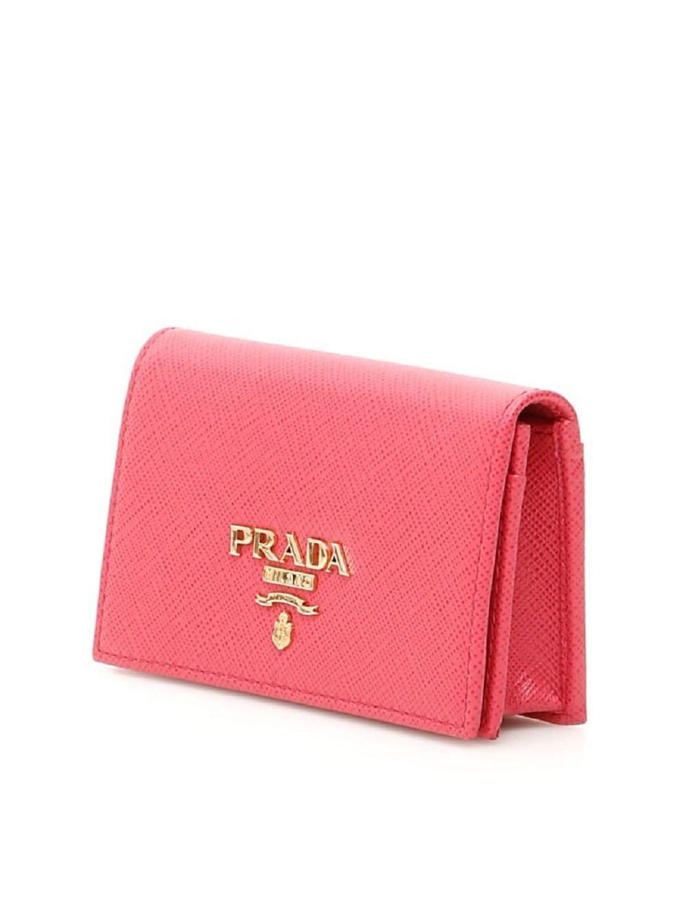 Prada Vitello Move Card Holder Peonia Pink Leather Pouch Wallet