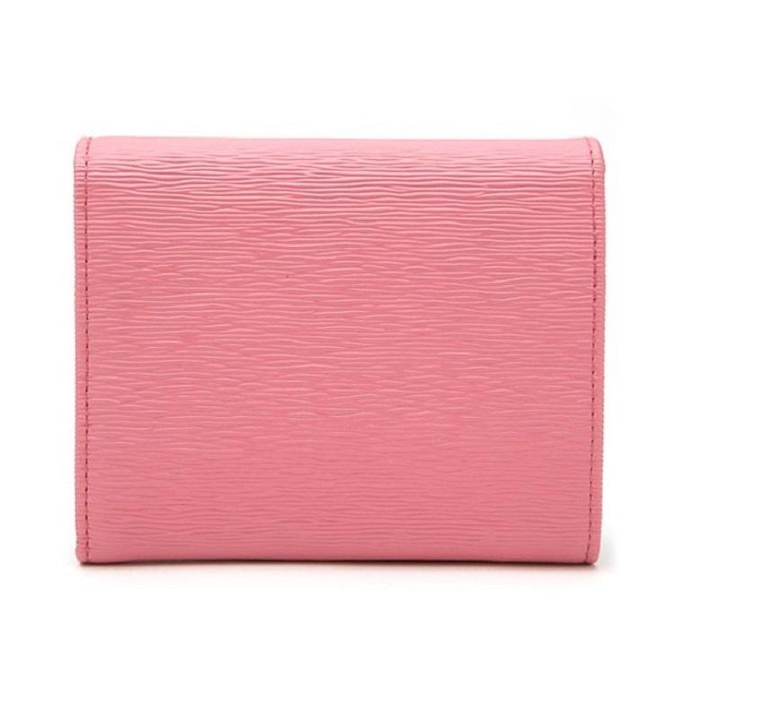 Prada Vitello Move Leather Pink Small Trifold Wallet, Women's 1MH176