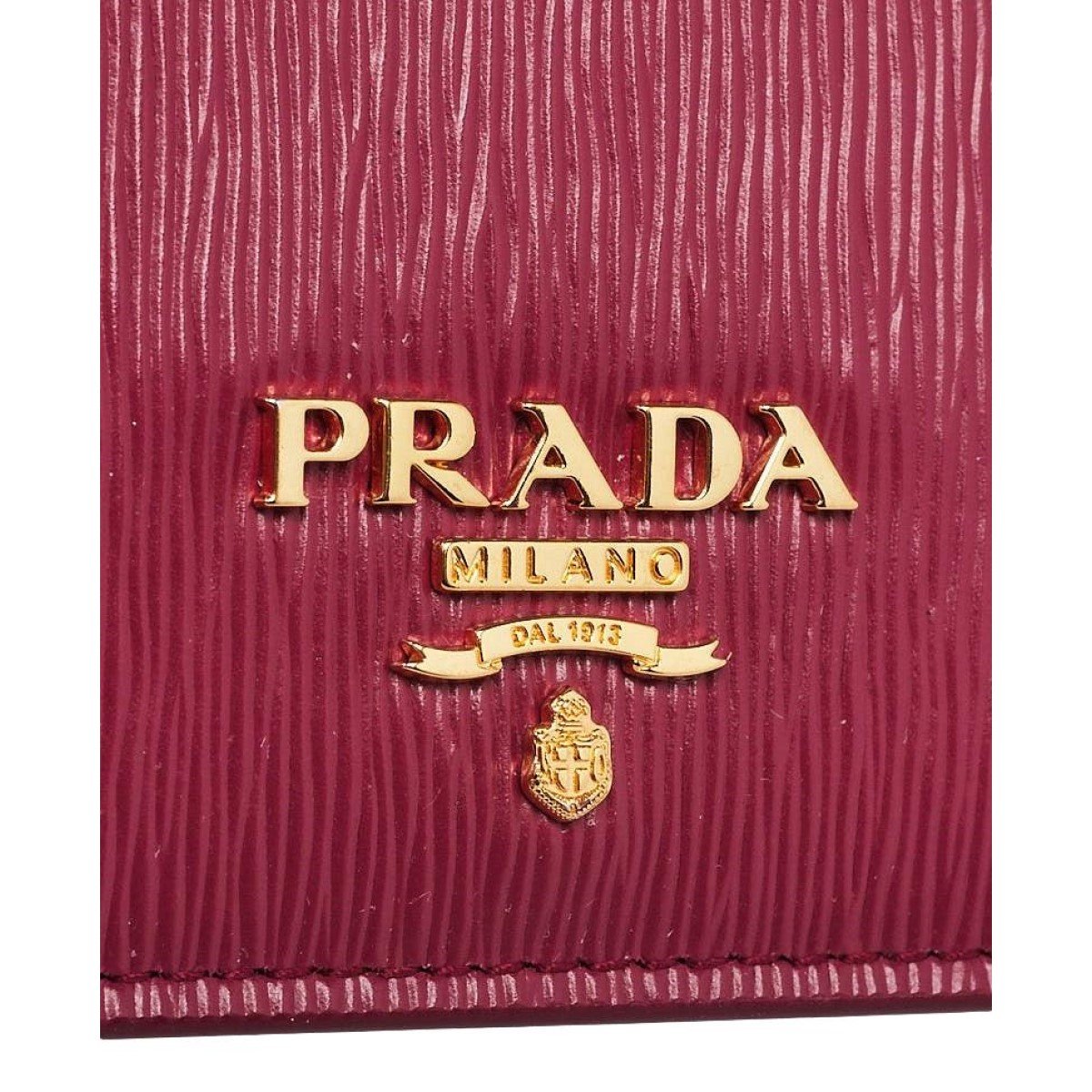 Prada Vitello Move Rubino Red Leather Card Holder Wallet 1MC208