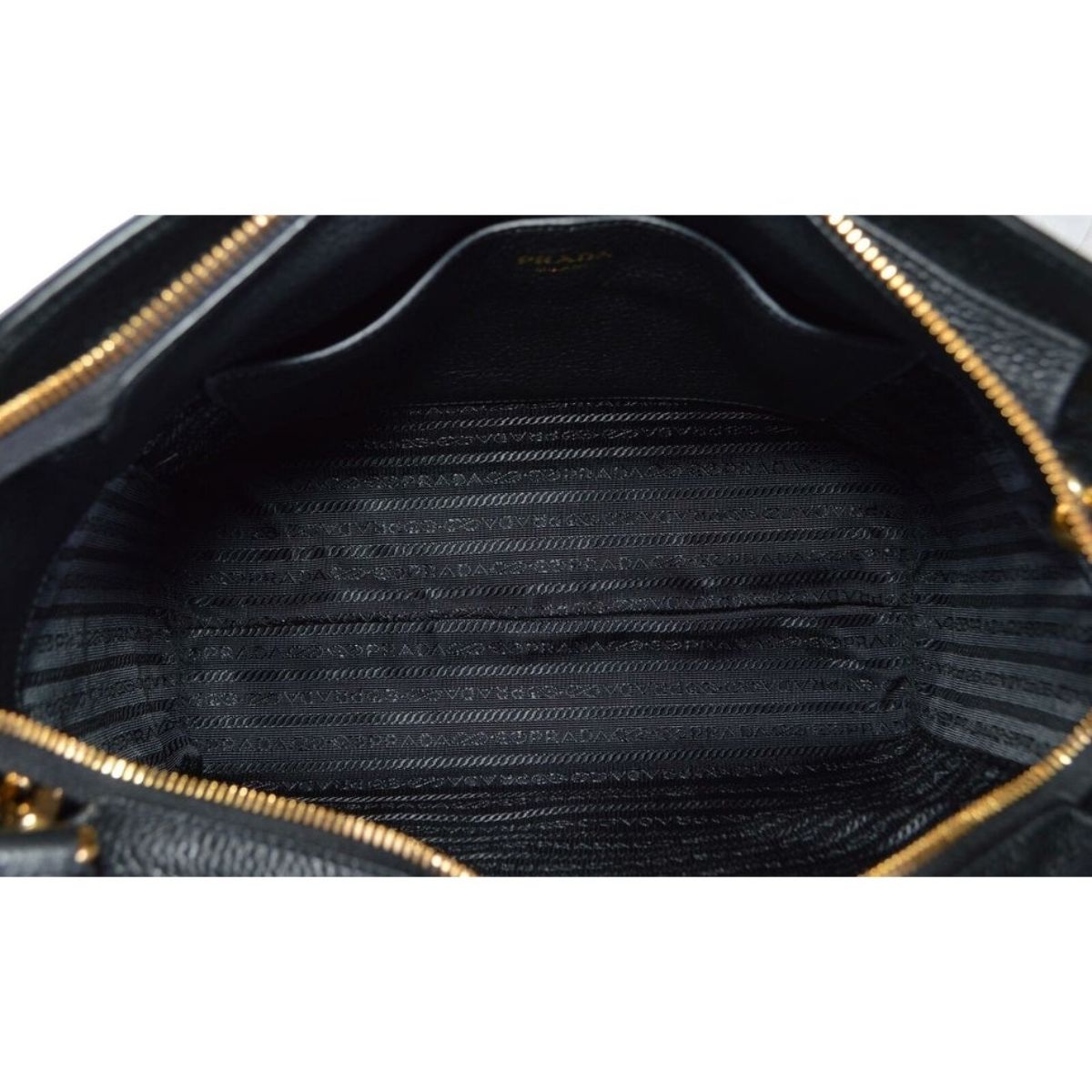 Prada Vitello Phenix Black Small Crossbody Satchel Handbag 1BA205