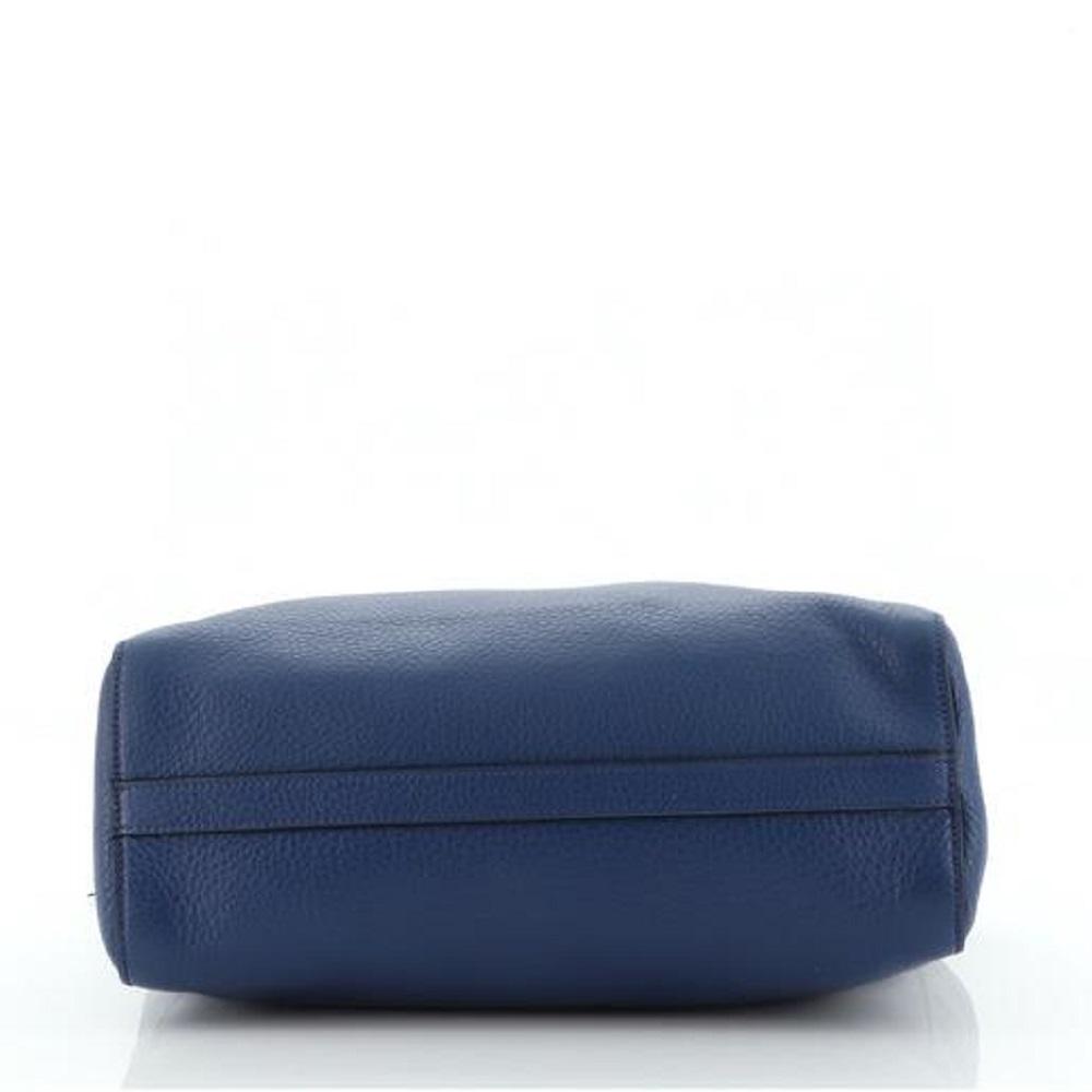 Prada Vitello Phenix Bluette Blue Small Crossbody Satchel Handbag 1BA205