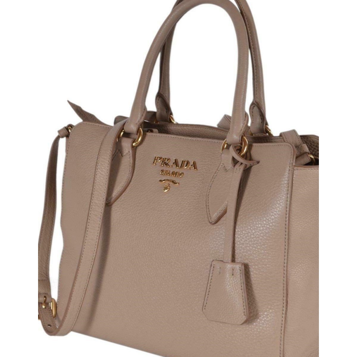 Prada Vitello Phenix Cammeo Beige Small Crossbody Handbag 1BA205