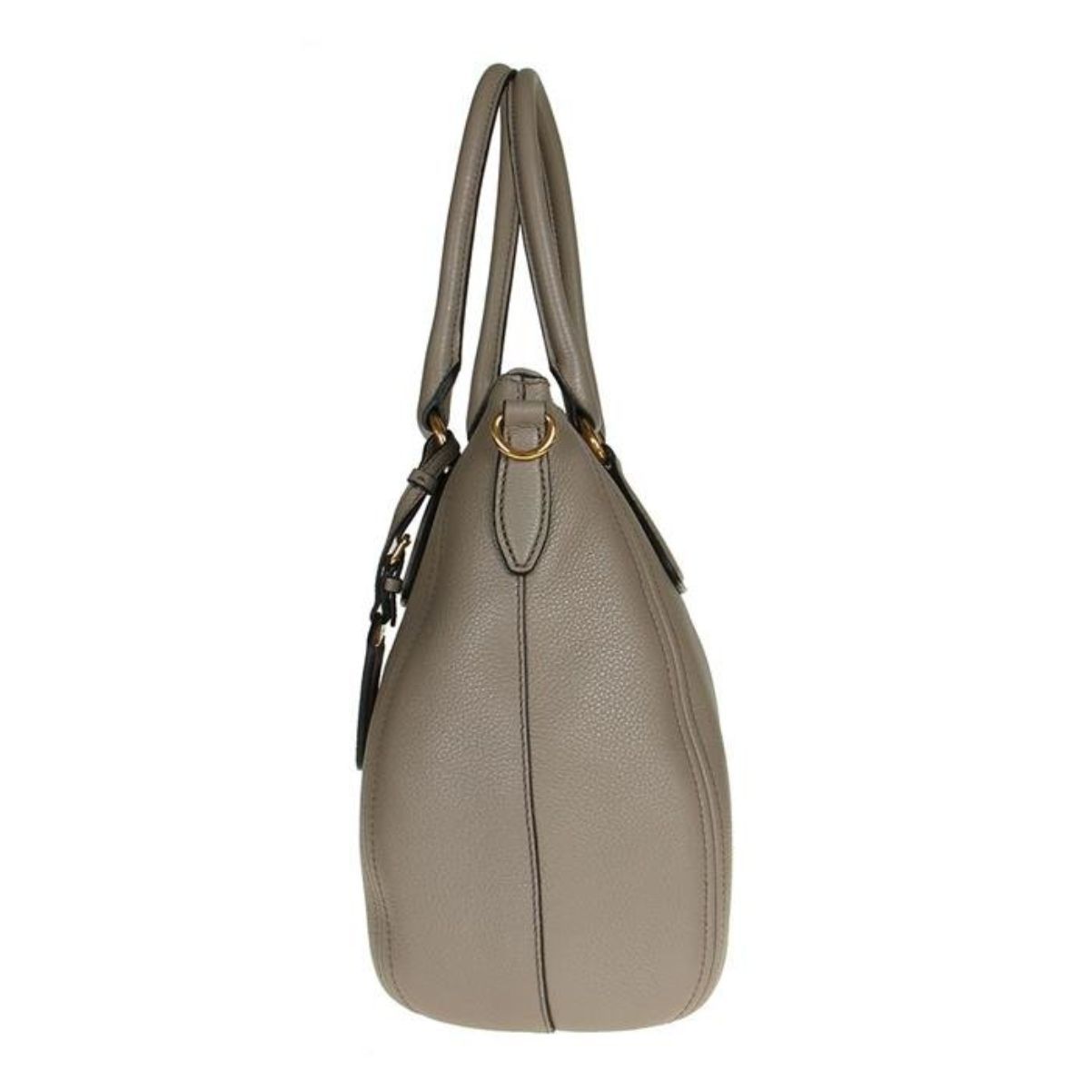 Prada Vitello Phenix Leather Convertible Zip Bag Argilla Grey 1BC032