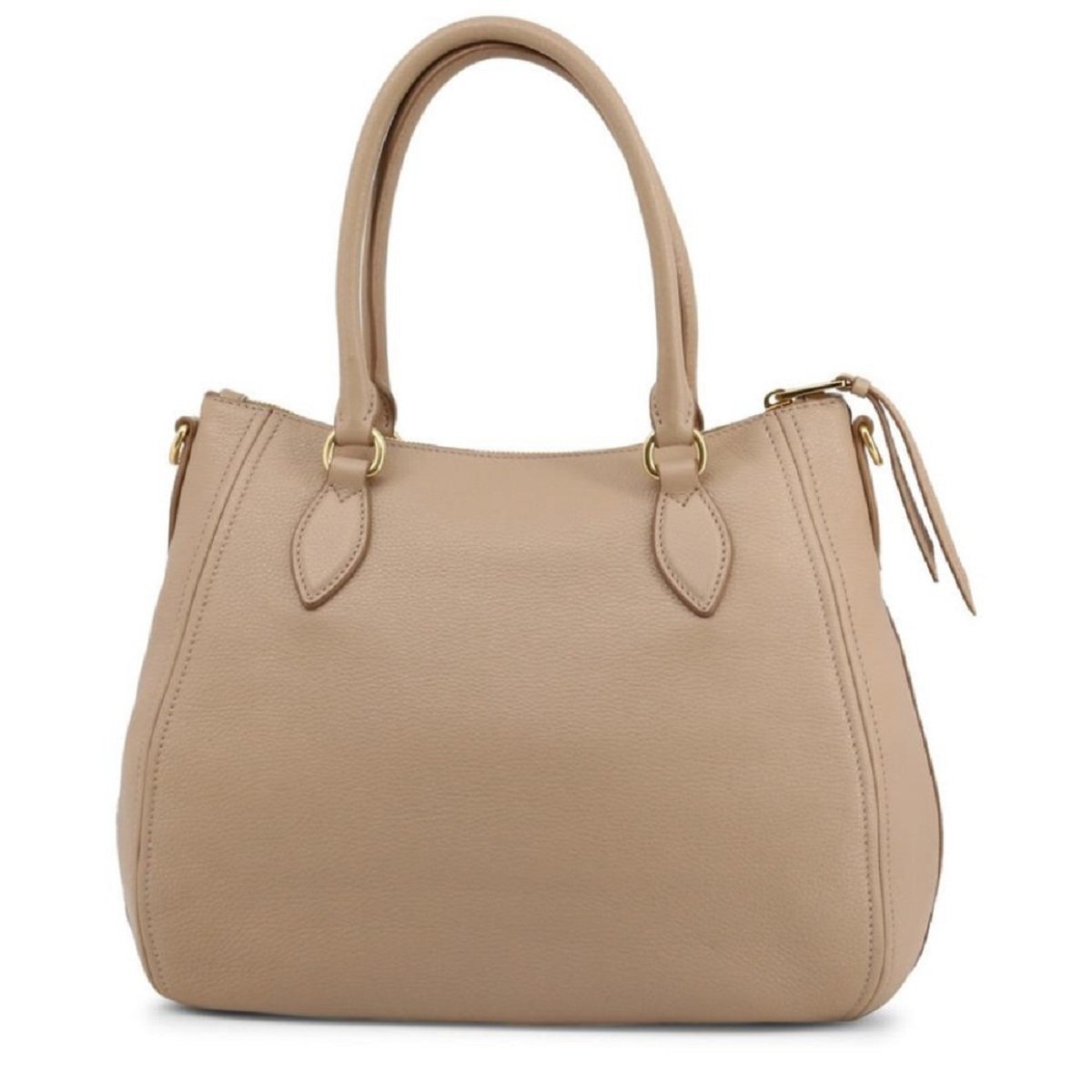 Prada Vitello Phenix Leather Convertible Zip Bag Cammeo Beige 1BC032