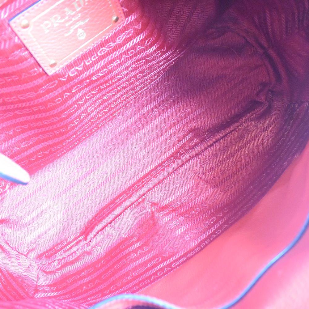 Prada Vitello Phenix Leather Convertible Zip Bag Rosso Red 1BC032