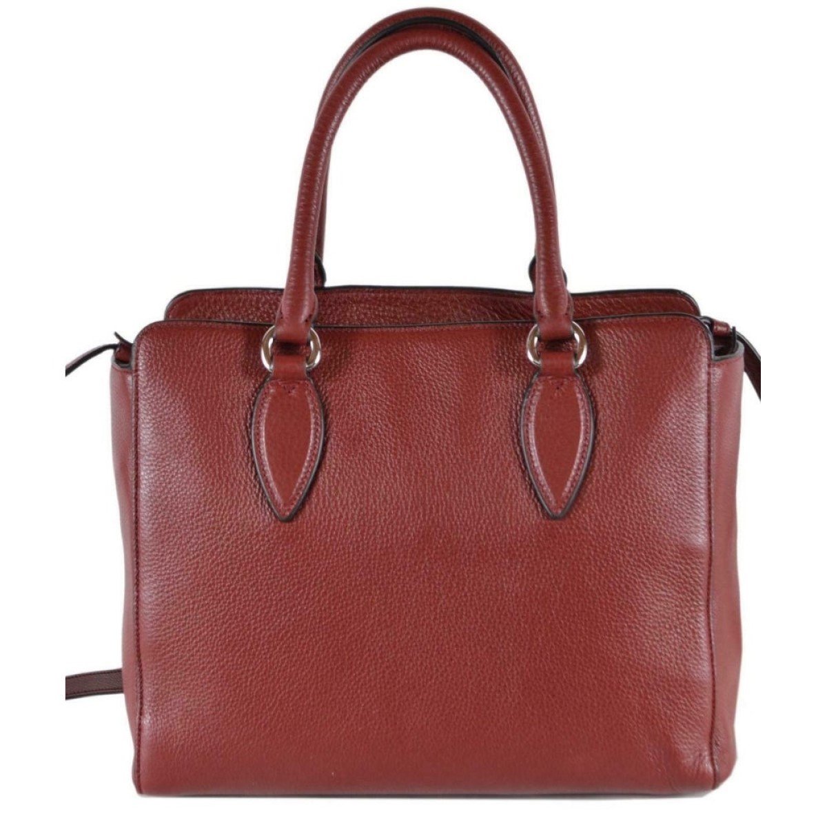 Prada Vitello Phenix Rubino Burgundy Small Crossbody Satchel Handbag 1BA205