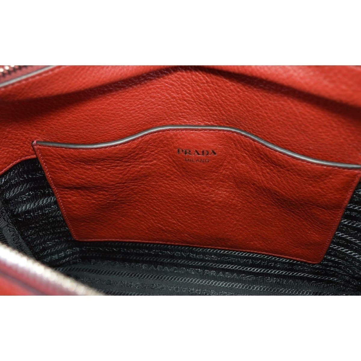 Prada Vitello Phenix Rubino Burgundy Small Crossbody Satchel Handbag 1BA205