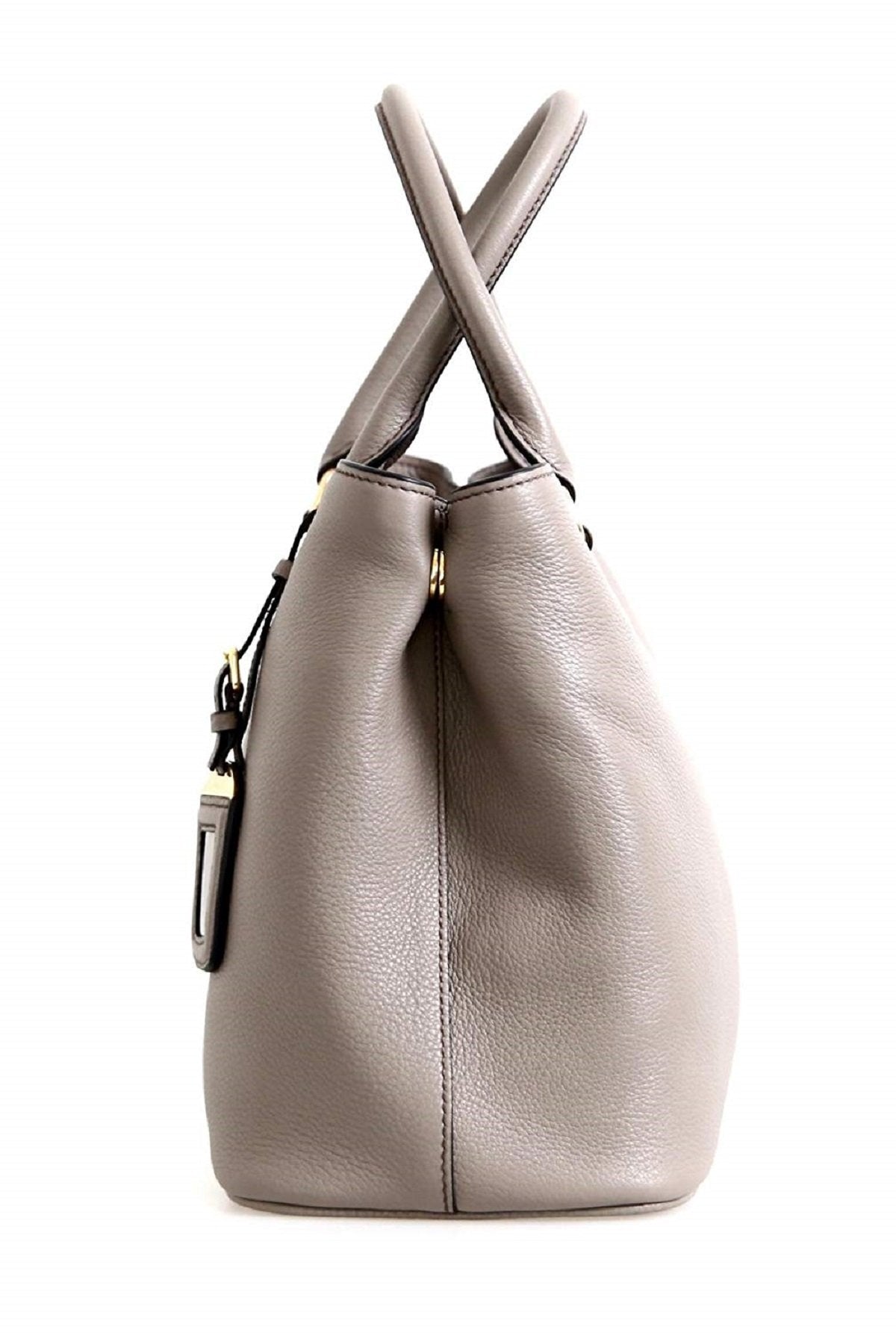 Prada Argilla Gray Vitello Phenix Leather Adjustable Tote Bag 1BA058