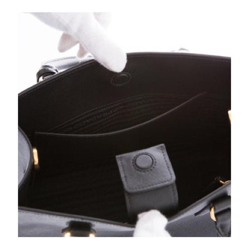Prada Saffiano Lux Black Medium Satchel Handbag