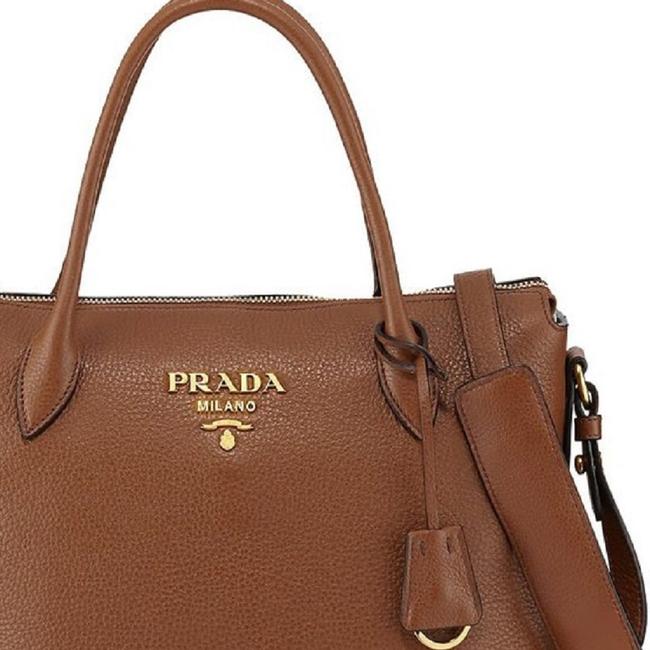 Prada Women's Brown Vitello Phenix Leather Handbag 1BA063