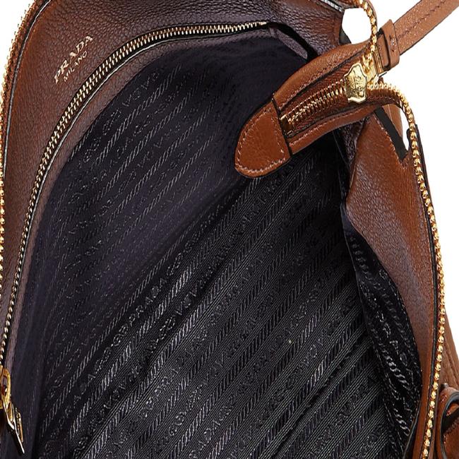 Prada Women's Brown Vitello Phenix Leather Handbag 1BA063