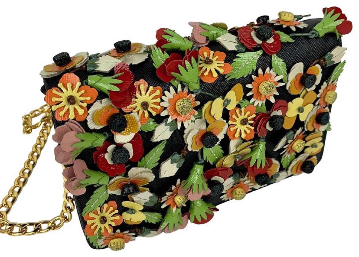 Prada Women's Saffiano Garden Galleria Floral Leather Misto Crossbody 1BP006