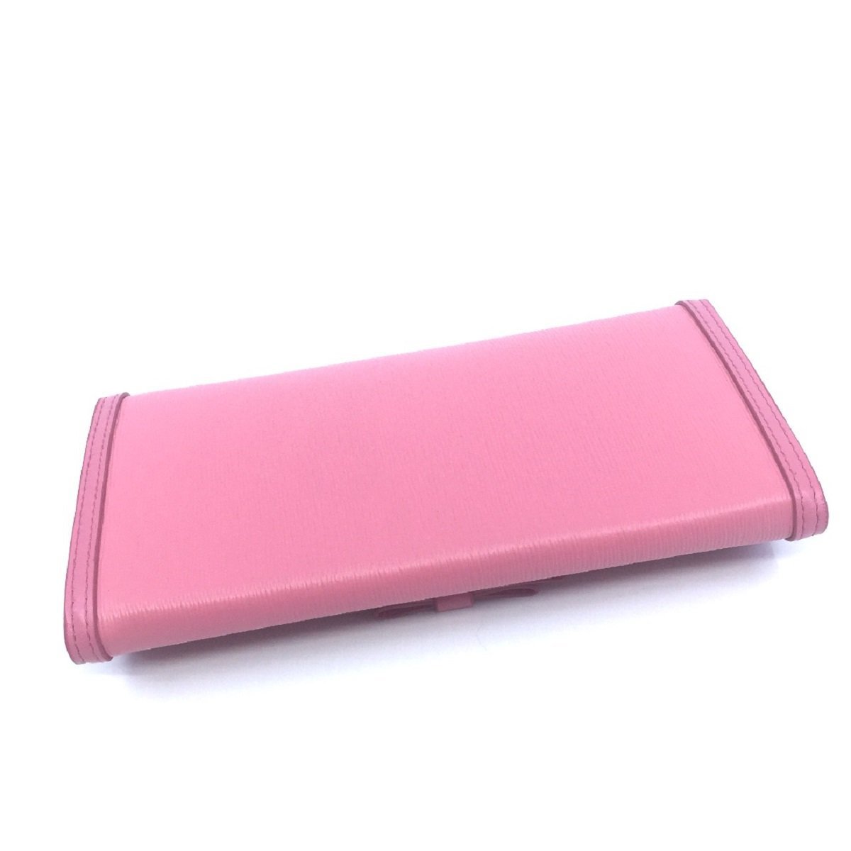 Prada Women's Snap Closure Continental Wallet Geranio Pink Detachable ID Card 1MH132