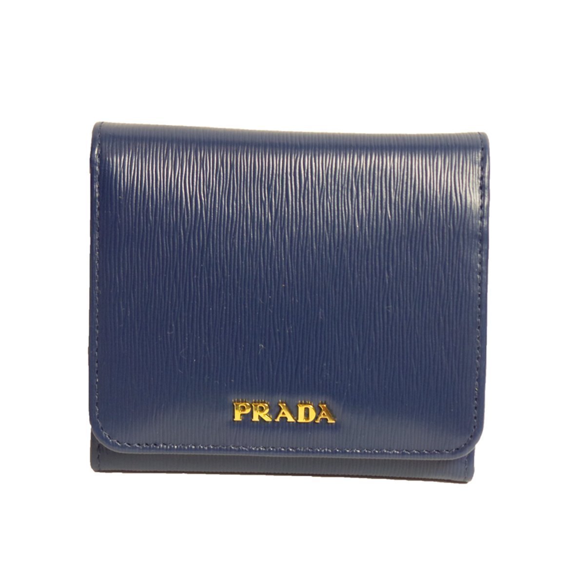 Prada Women's Wallet Vitello Move Bi Fold Blue 1MH176