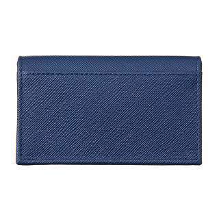 Prada Womens Blue Saffiano Leather Credit Card Holder