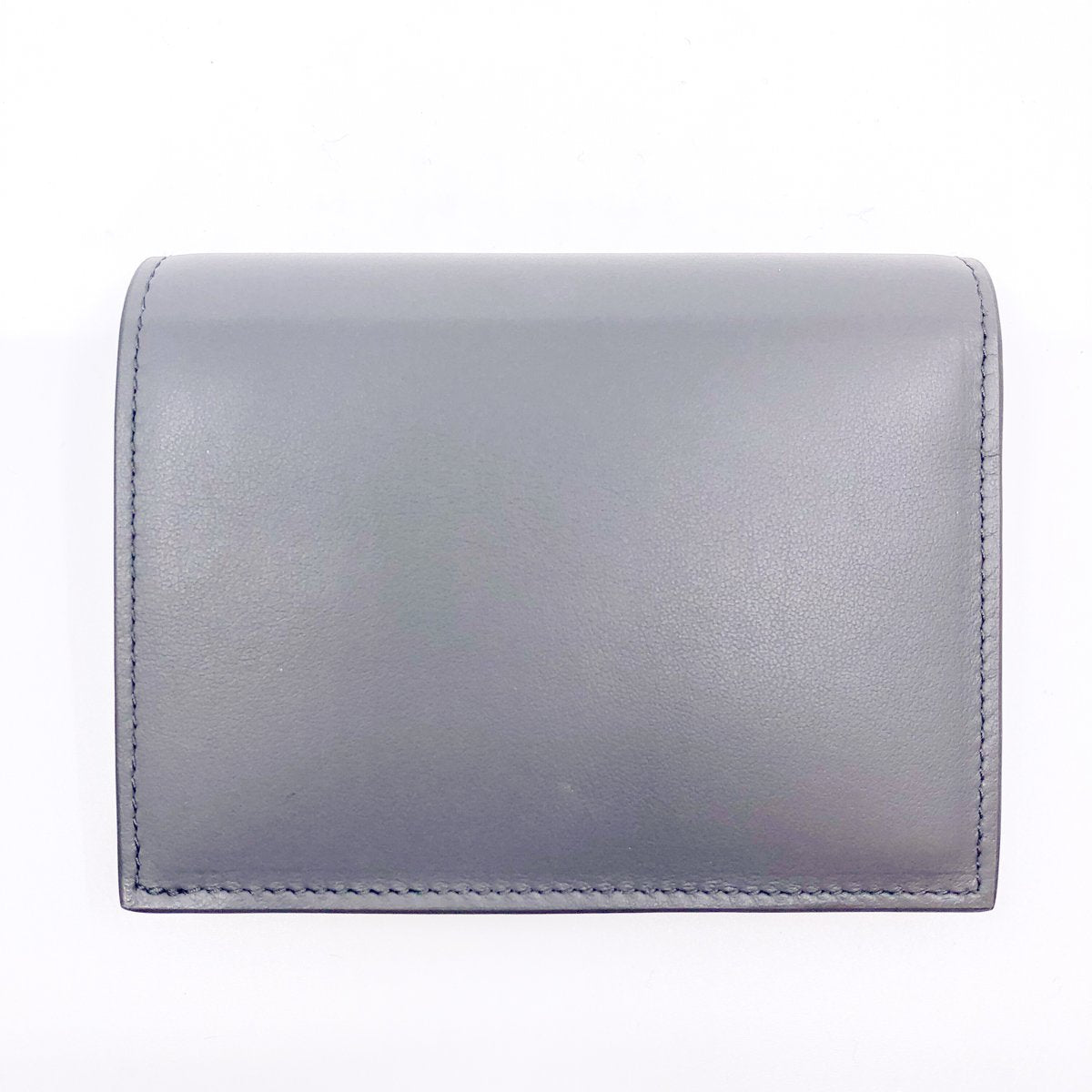 Prada Unisex Grey Blue Mirage Calf Leather Bifold Snap Wallet 1MV204