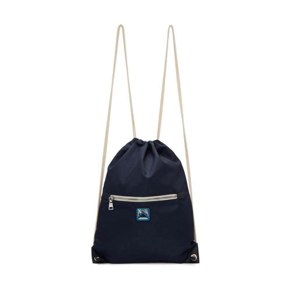 Prada Zaino Navy Tessuto Nylon Drawstring Backpack 2VZ030