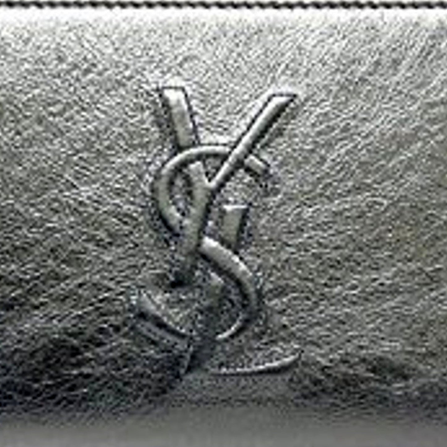 Yves Saint Laurent Wallet YSL Belle du Jour Silver Leather Zip Wallet
