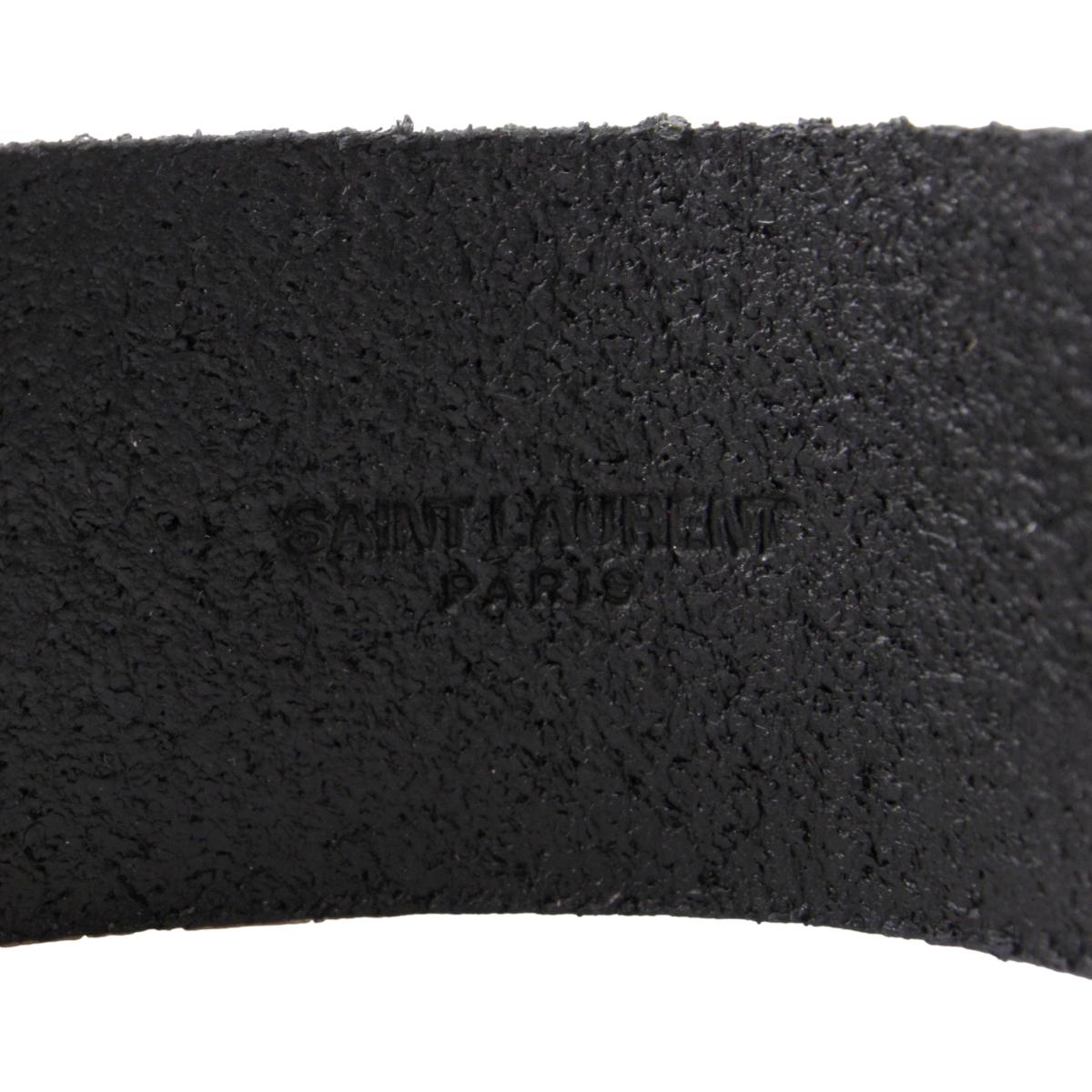 Saint Laurent Black Leather Gold Hardware Medium Bracelet 542012