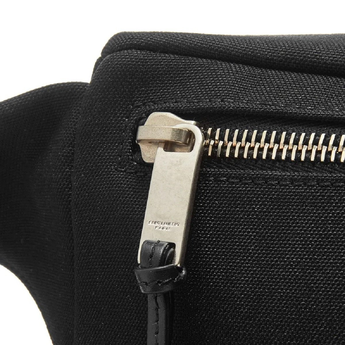 Saint Laurent City Unisex Belt Bag Black Canvas Leather Trim 505973