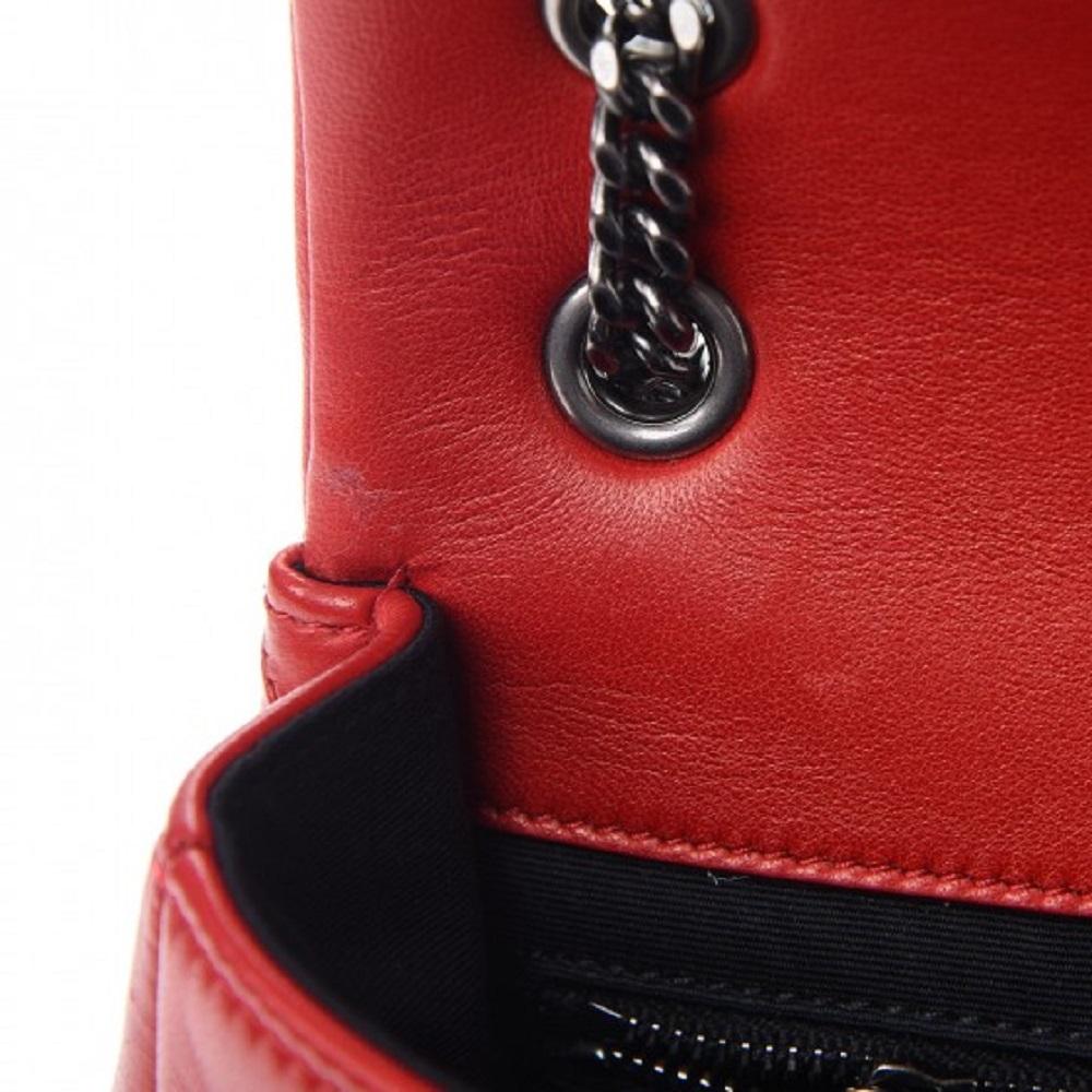 Saint Laurent Jamie Monogram "Carré Rive Gauche Red Lambskin Leather 515821