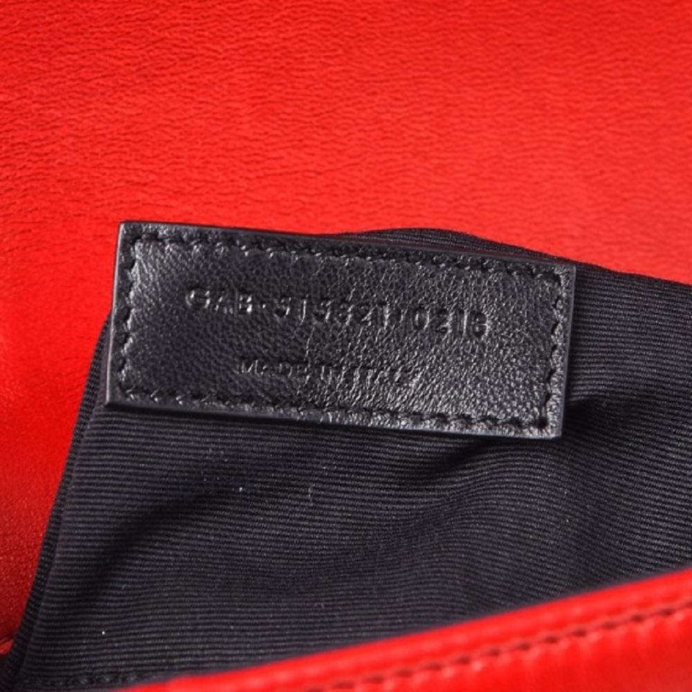 Saint Laurent Jamie Monogram "Carré Rive Gauche Red Lambskin Leather 515821