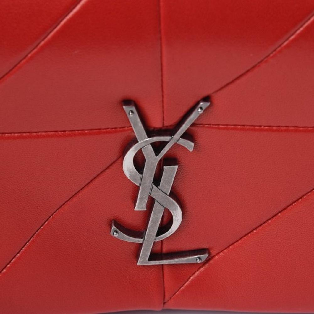 Saint Laurent Jamie Monogram "Carré Rive Gauche Red Lambskin Leather 515821