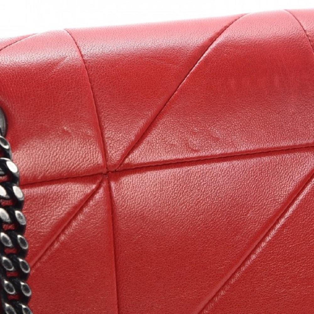 Saint Laurent Jamie Monogram "Carré Rive Gauche Red Lambskin Leather 515821