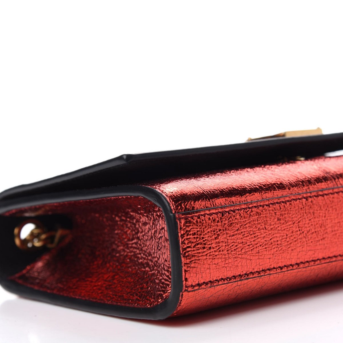 Saint Laurent Kate Monogramme Red Metallic Leather Crossbody Bag 469390