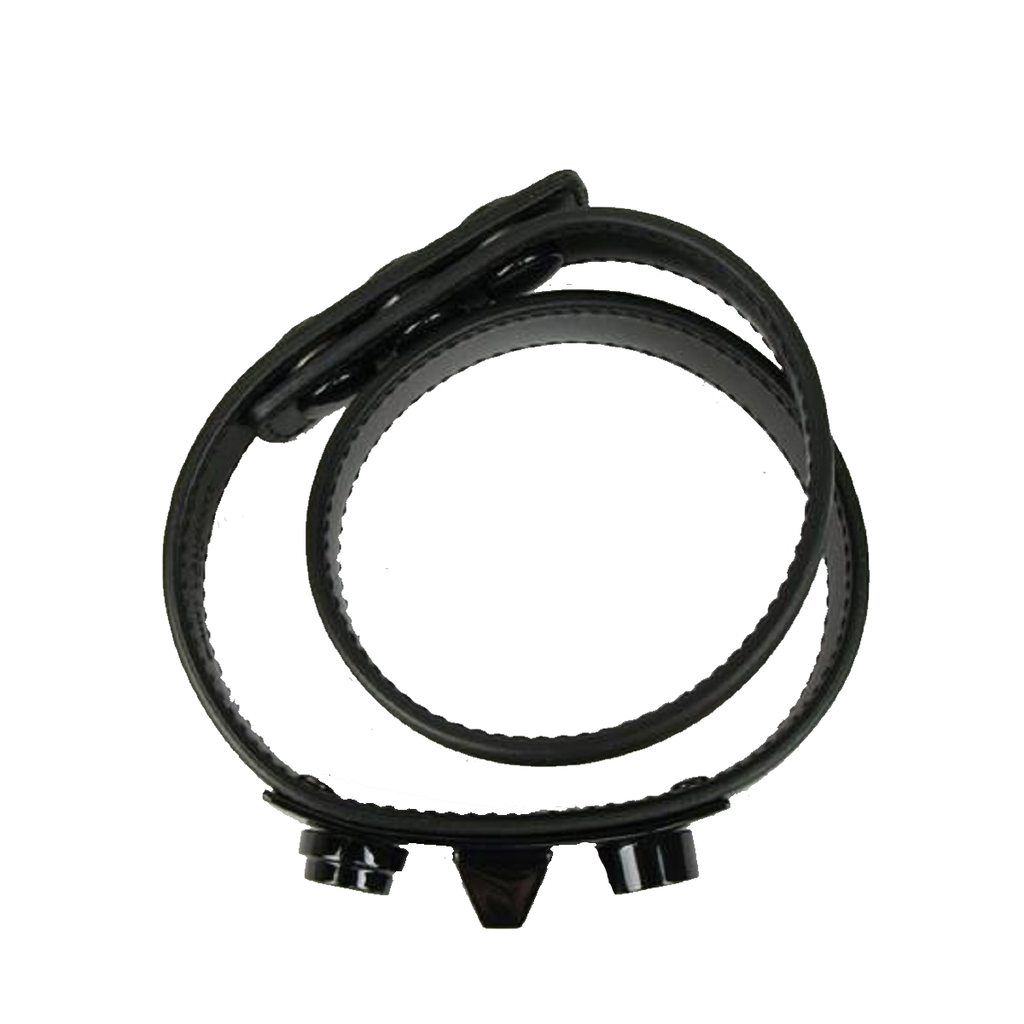 Saint Laurent Le Trois Clous Double Wrap Black Leather Stud Bracelet