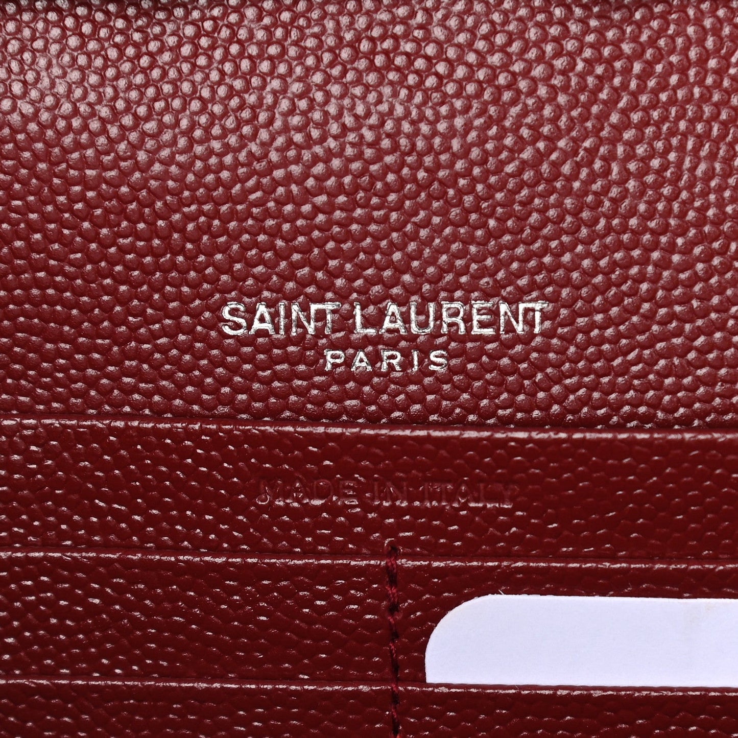 Saint Laurent Monogram Chain Wallet Grain de Poudre Leather Red Bag 377828