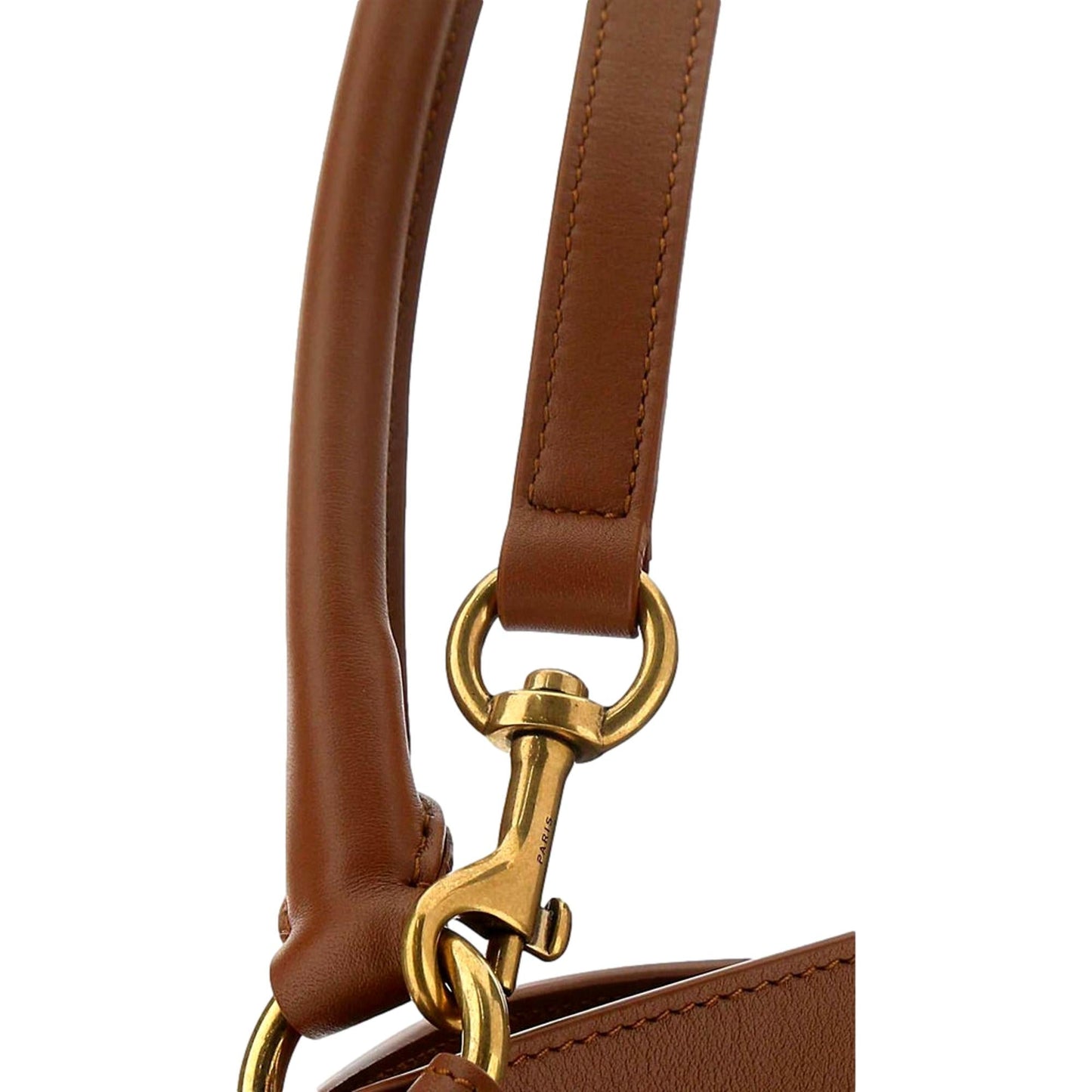 Saint Laurent Monogram Tag Canvas and Brown Leather Trim Hobo Bag