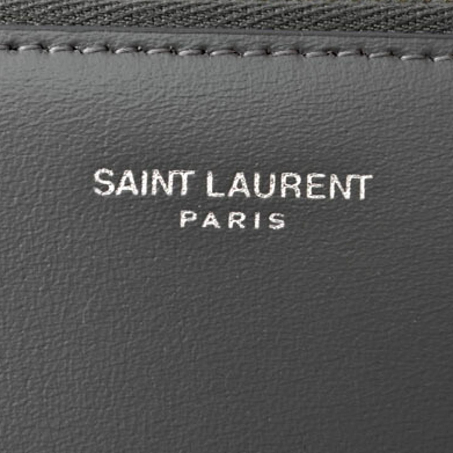 Saint Laurent Storm Grey Calfskin Leather Small Pouch Clutch Bag 635097