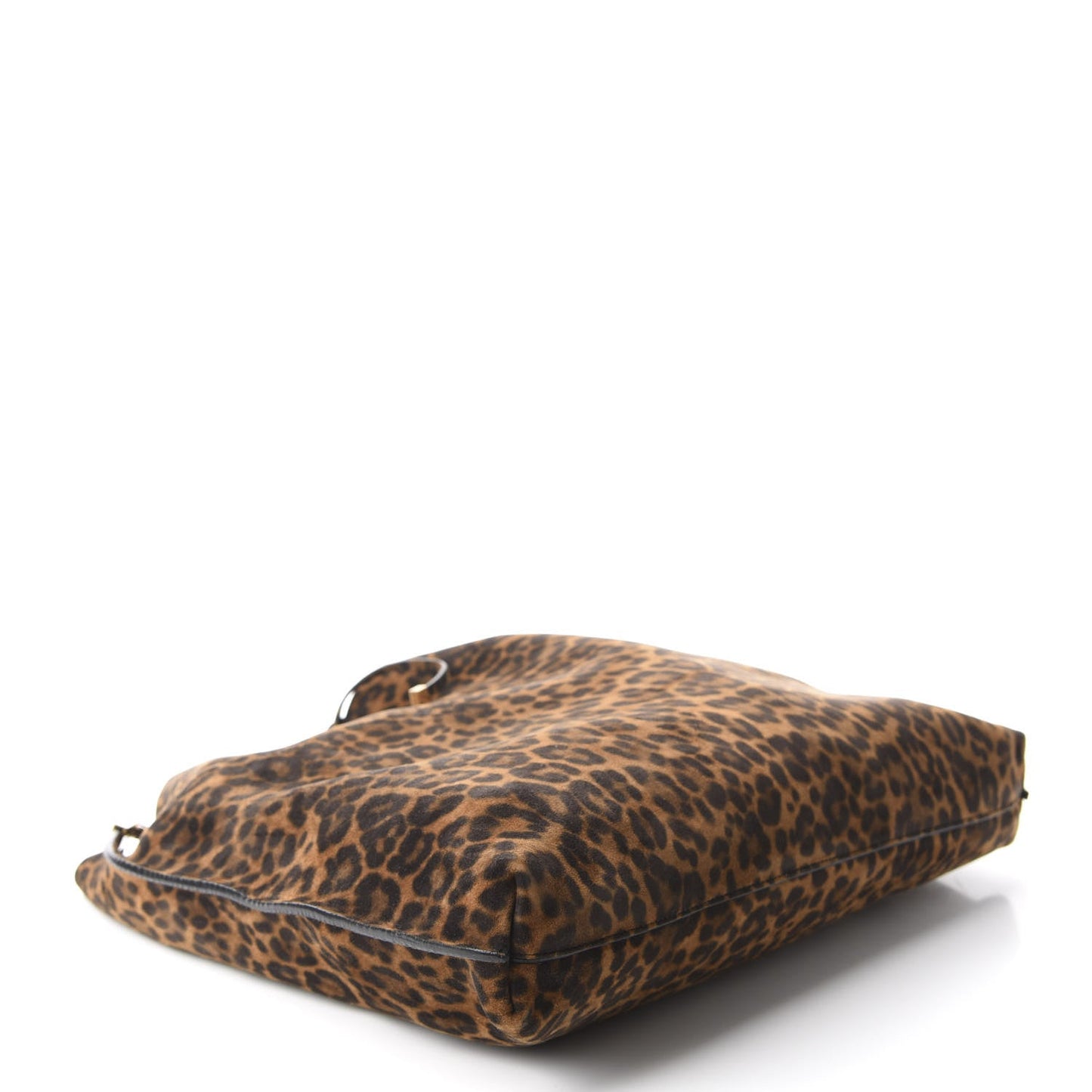 Saint Laurent Suede Leopard Print Medium Suzanne Hobo Natural 6348041