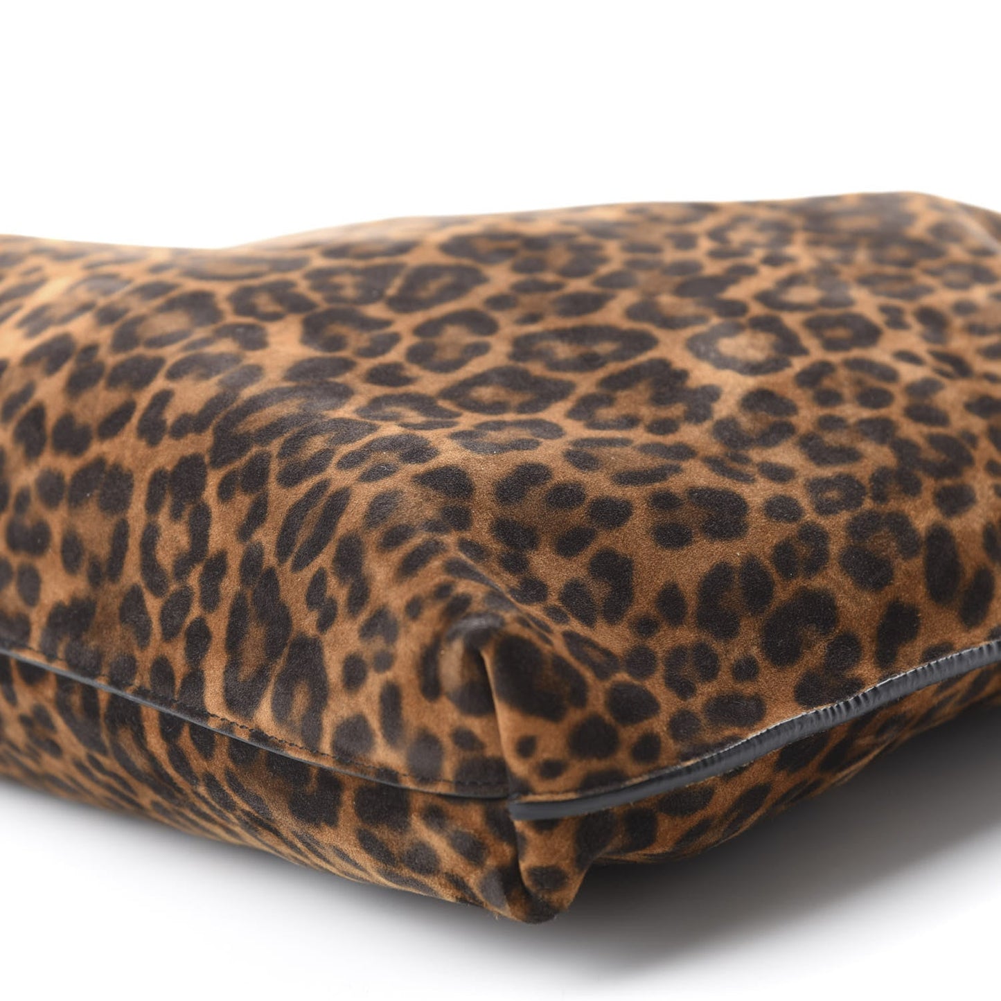 Saint Laurent Suede Leopard Print Medium Suzanne Hobo Natural 6348041