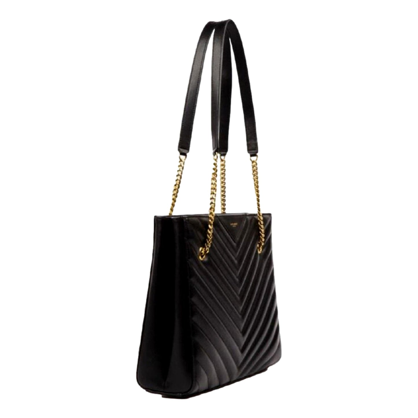 Saint Laurent Tribeca Grain de Poudre Black Quilted Chain Tote