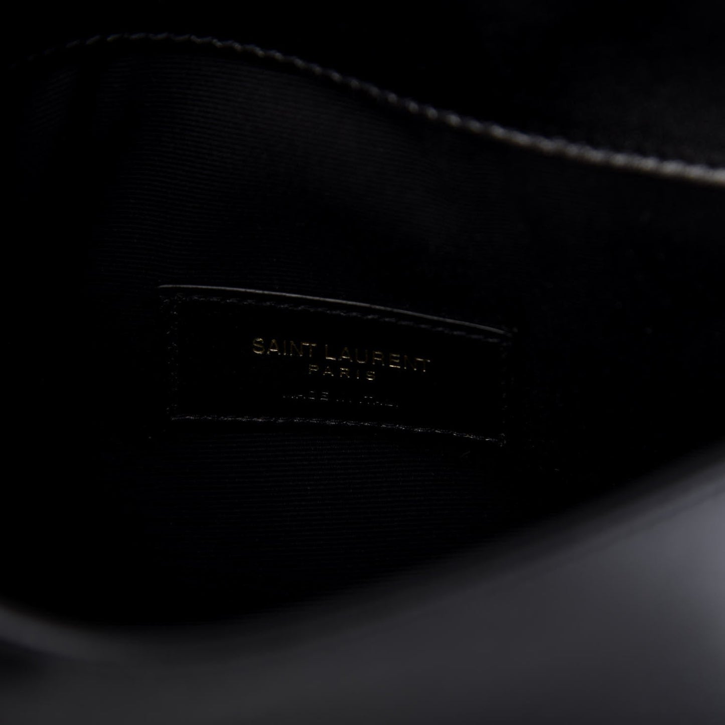 Saint Laurent Uptown Black Leather Shiny Monogram Small Pouch 565733
