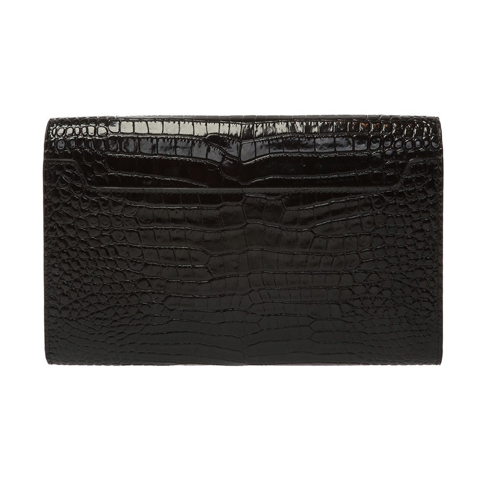 Saint Laurent Uptown Crocodile Embossed Leather Shoulder Bag 626675