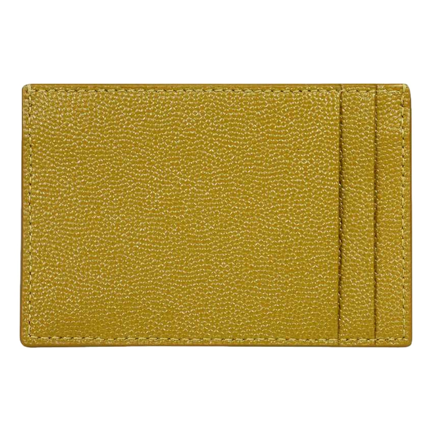 Saint Laurent Uptown Yellow Grain Leather Card Holder Wallet