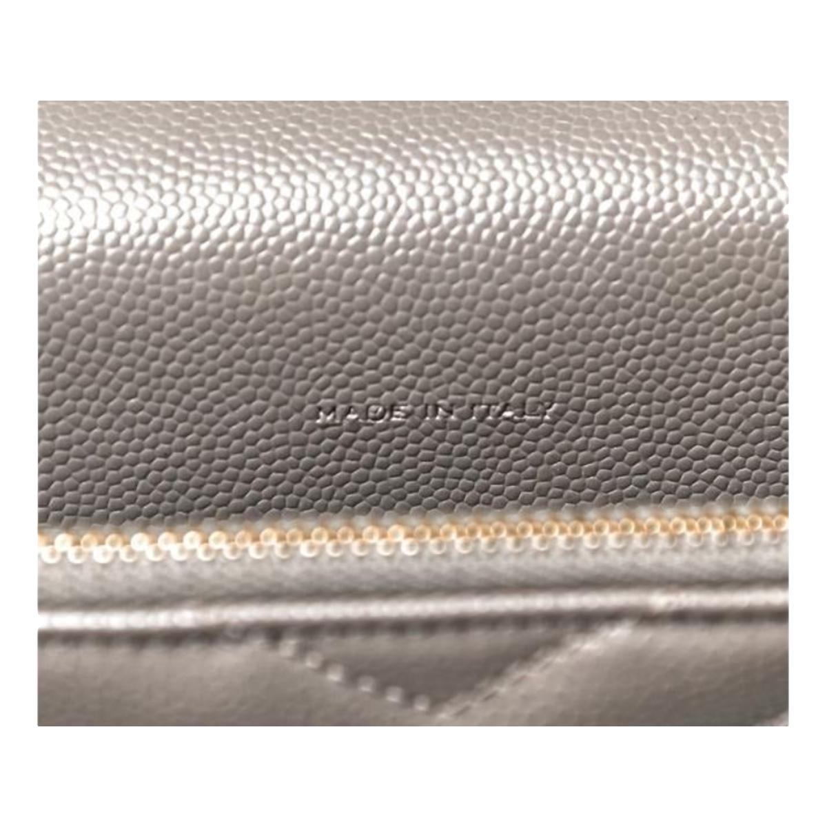 Saint Laurent YSL Pebble Gray Quilted Leather Monogram Crossbody 377828