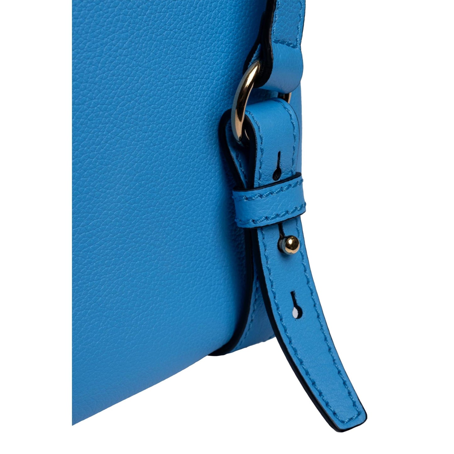 Versace La Medusa Blue Pebbled Leather Medium Hobo Bag 1000699