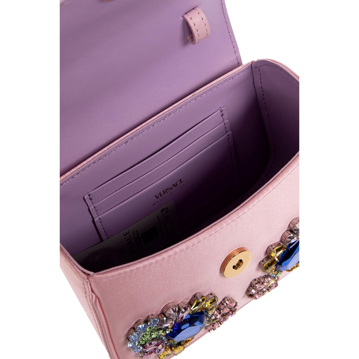 Versace La Medusa Crystal Silk Mini Top Handle Crossbody Bag