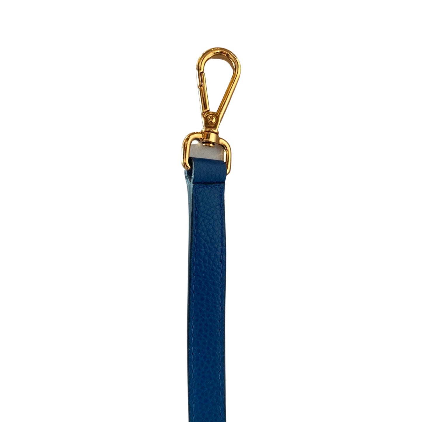 Versace Virtus Cornflower and Navy Leather Large Top Handle Bag
