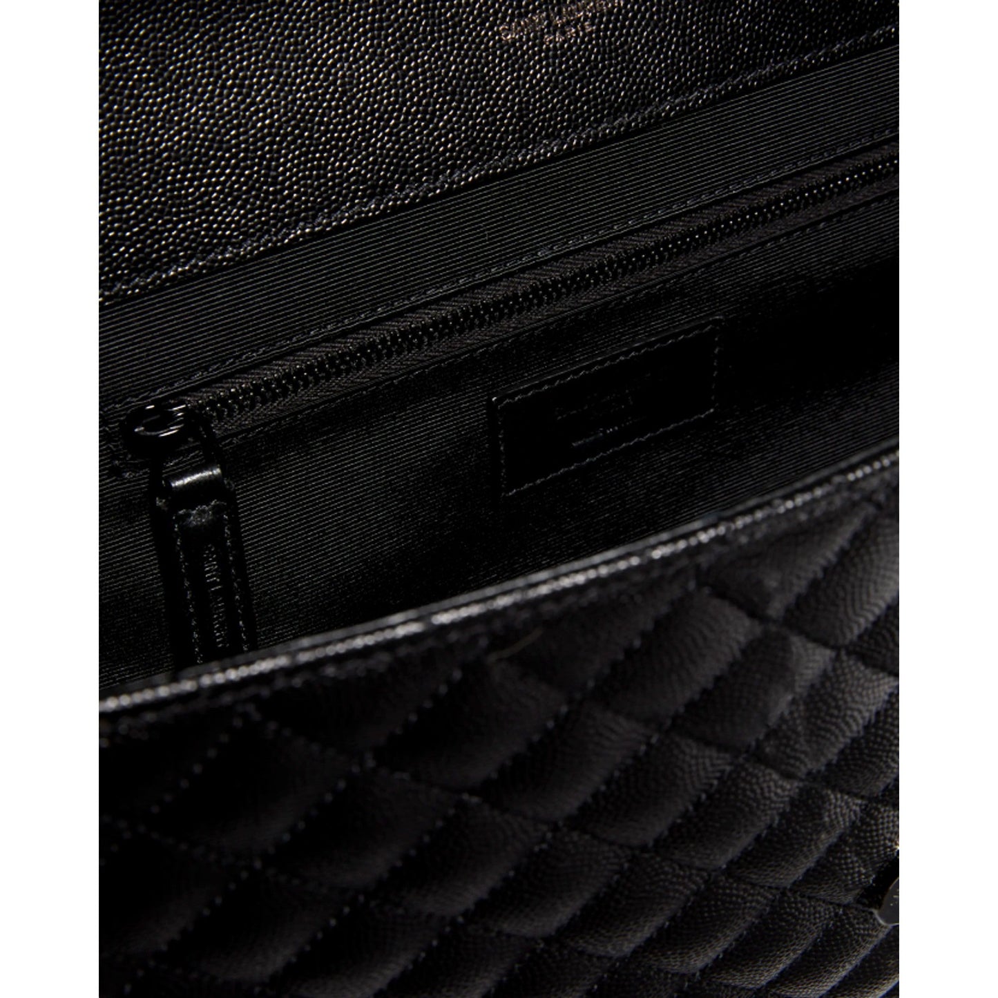 Saint Laurent Envelope Large Shoulder Bag Grain de Poudre Black Leather
