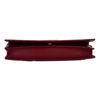 Gucci Microguccissma 'GG' Burgundy Red Womens Wallet Crossbody Handbag