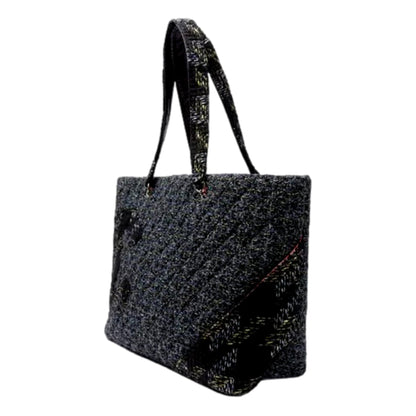 Chanel Vintage Tweed Ligne Cambon Tote 2004 Collection By Karl Lagerfeld