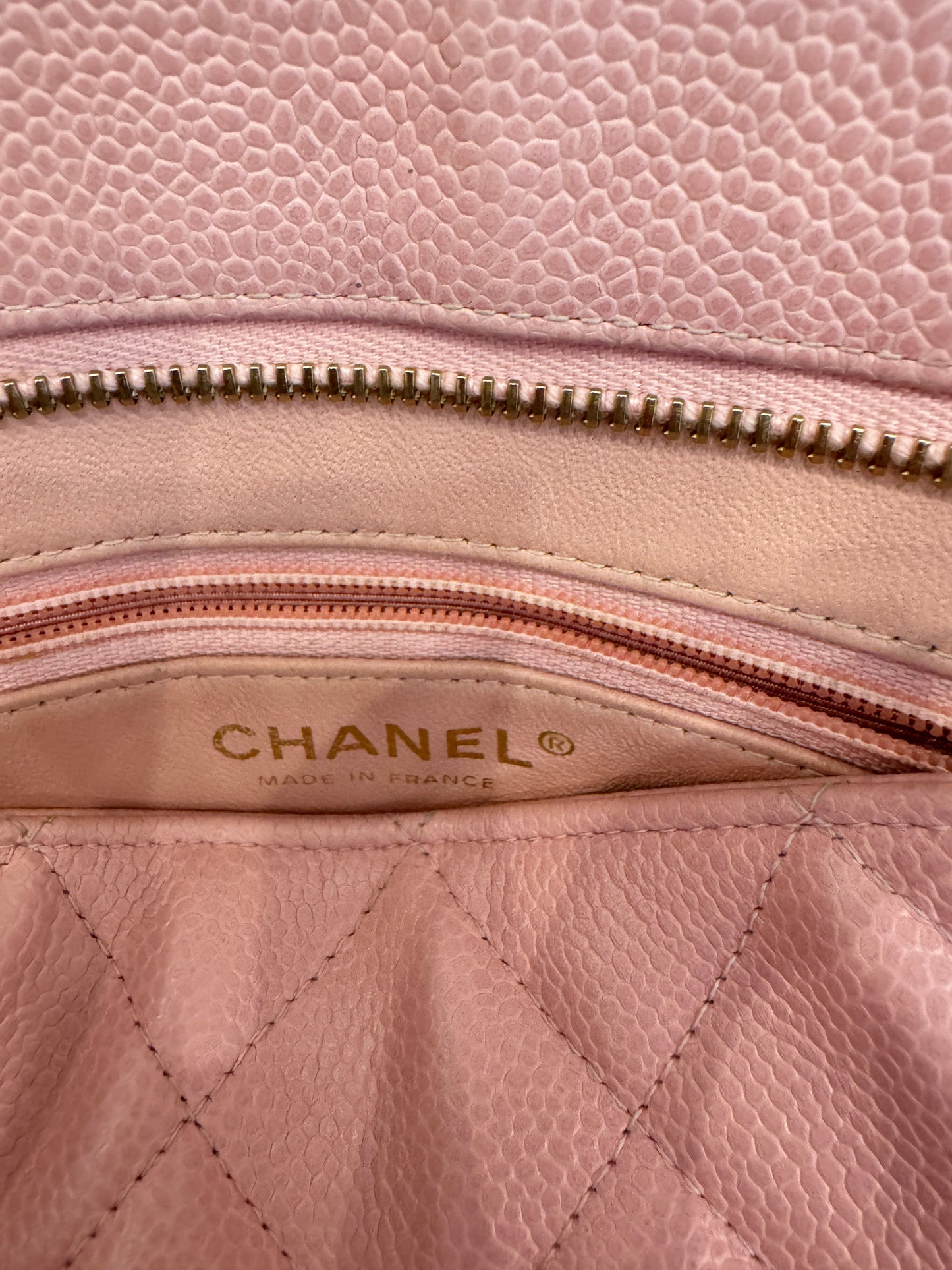Chanel Caviar Quilted Leather Medallion Tote Pink