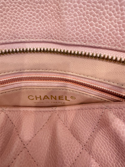 Chanel Caviar Quilted Leather Medallion Tote Pink